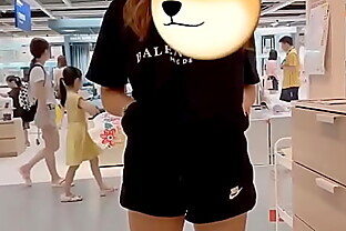 Beautiful Asian Girl Flashing Tits in IKEA Store - Public Flashing 40 Sec